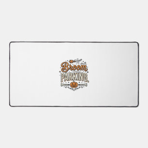 Broom Parking Halloween Vintage Witch Vector Desig Desk Mat