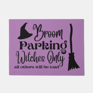Broom Parking Witches Only Halloween  Doormat