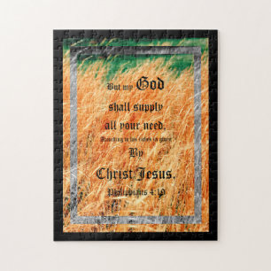 Broom Sage Abstract Philippians 4vs19 Jigsaw Puzzle
