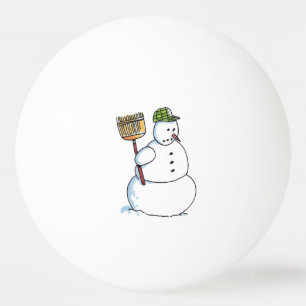 Broom Snowman 1-star ping pong ball