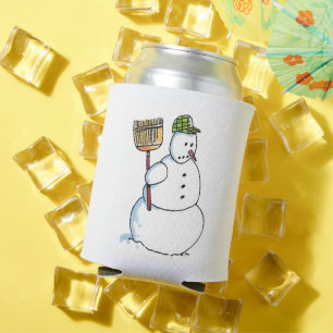 Broom Snowman can cooler