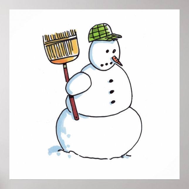 Broom Snowman matte poster (Front)