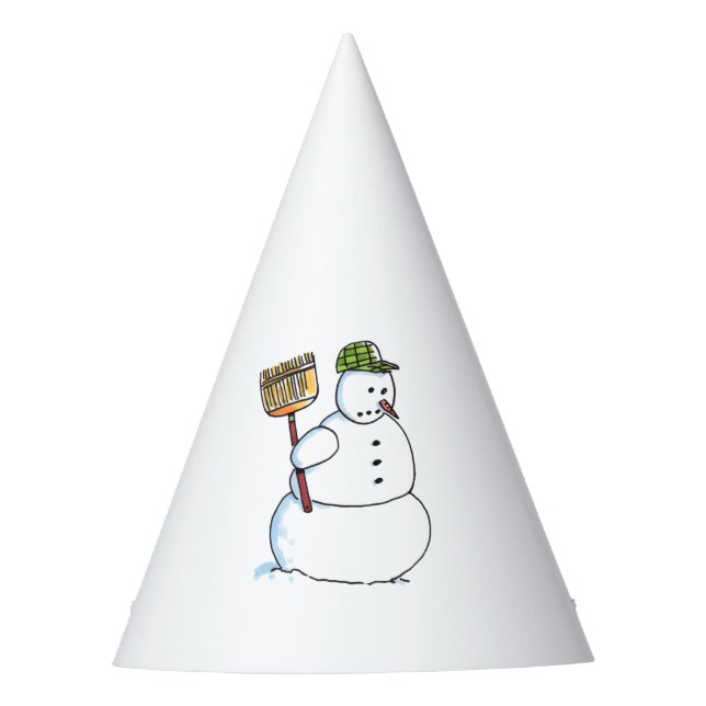 Broom Snowman party hats (Front)
