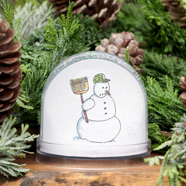 Broom Snowman snow globe (Winter)