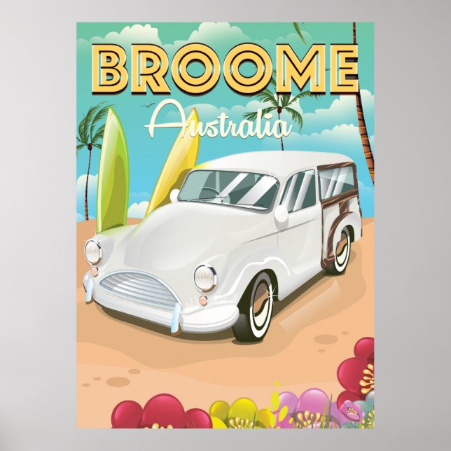Broome Australia vintage travel poster (Front)