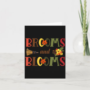 Brooms And Blooms Funny Halloween Card