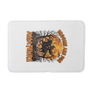 Brooms Are Amateurs Halloween Witch Horse Moon Gra Bath Mat