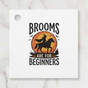 Brooms Are for Beginners Vintage Halloween Witch D Favour Tags