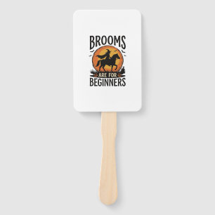 Brooms Are for Beginners Vintage Halloween Witch D Hand Fan