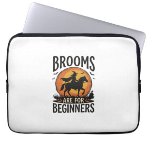 Brooms Are for Beginners Vintage Halloween Witch D Laptop Sleeve