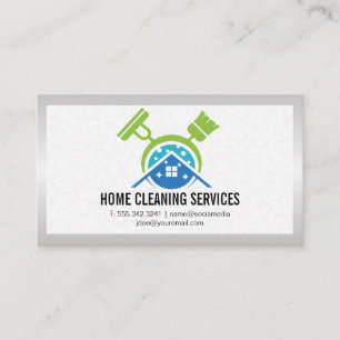 Brooms Cleaning Home Logo   Tiling Business Card