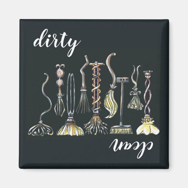 brooms gone wild dirty clean magnet (Front)