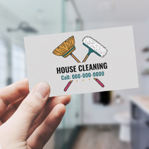 Brooms & House Cleaning Services Business Card