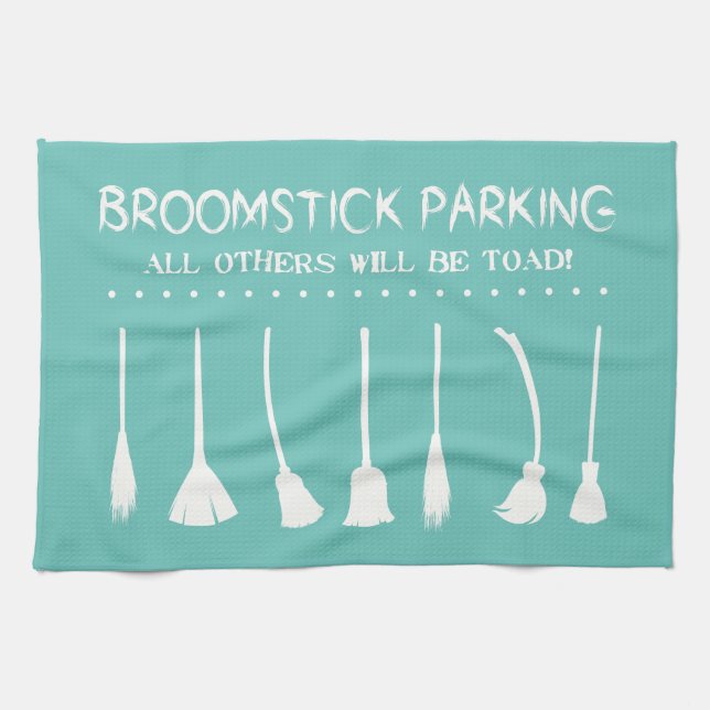 BROOMSTICK PARKING TEA TOWEL (Horizontal)