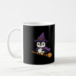 Broomstick Penguin Halloween Coffee Mug