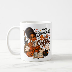 Broomsticks Beats Coffee Halloween Music Teacher Mug