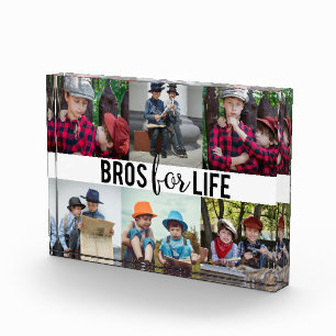 Bros for Life Brothers Photo Collage Typography Block