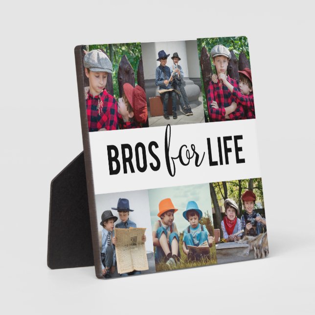 Bros for Life Brothers Photo Collage Typography   Plaque (Front)