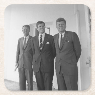 Bros, President John Kennedy, Robert & Ted Square Paper Coaster