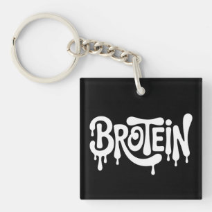 Brotein Protein Funny Bro Gym LGBTQ Gay Pride Ally Key Ring
