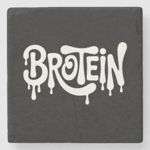 Brotein Protein Funny Bro Gym LGBTQ Gay Pride Ally Stone Coaster