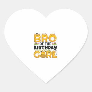 Brother 1st Birthday Girl Giraffe Theme Party Zoo Heart Sticker