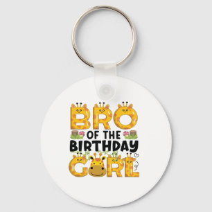 Brother 1st Birthday Girl Giraffe Theme Party Zoo Key Ring