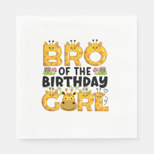 Brother 1st Birthday Girl Giraffe Theme Party Zoo Napkin
