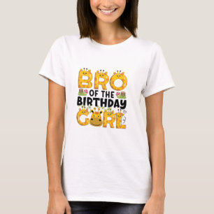 Brother 1st Birthday Girl Giraffe Theme Party Zoo T-Shirt