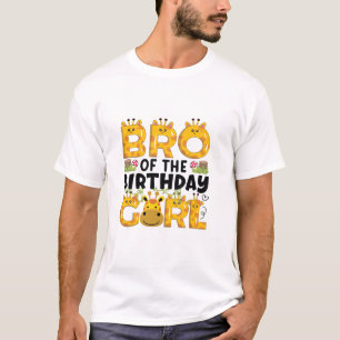 Brother 1st Birthday Girl Giraffe Theme Party Zoo  T-Shirt