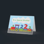 Brother 2nd Birthday Colourful Train on Track Card<br><div class="desc">A train of birthday fun and a load of hugs and kisses is what this card brings. This also shares a fun 2nd birthday message for your dearest brother. Give him this card on his celebration day.</div>