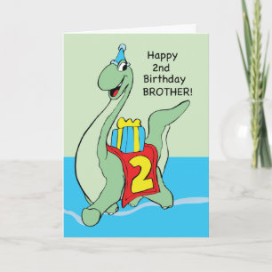 Brother, 2nd Birthday Dinosaur Card