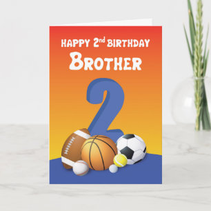 Brother 2nd Birthday Sports Balls Card