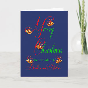 Brother and his Partner Christmas Bells Holiday Card