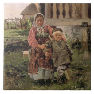 Brother and Sister, 1880 Tile