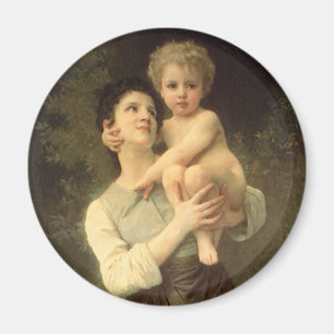 Brother and Sister by William Adolphe Bouguereau Magnet