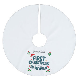 Brother and Sister First Christmas in Heaven Brushed Polyester Tree Skirt