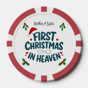 Brother and Sister First Christmas in Heaven Poker Chips