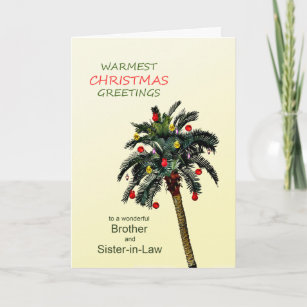 Brother and Sister-in-Law Christmas Palm Tree Holiday Card