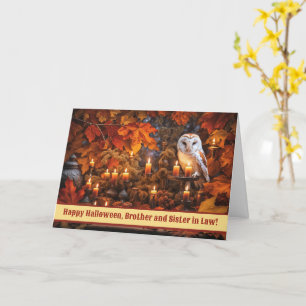 Brother and Sister in Law Happy Halloween Owl  Card