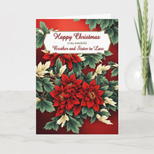 Brother ans Sister in  Law Christmas Poinsettias Holiday Card