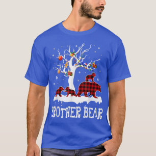 Brother Bear Christmas Pajama Red Plaid Buffalo Fa T-Shirt
