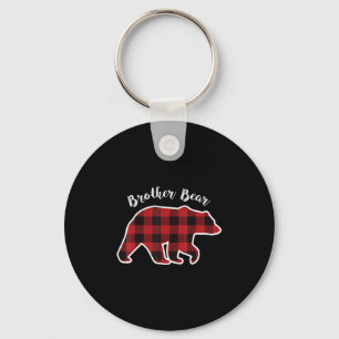 BROTHER BEAR Men Red Plaid Christmas Pajama Family Key Ring