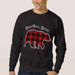 BROTHER BEAR Men Red Plaid Christmas Pajama Family Sweatshirt