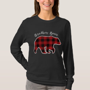 BROTHER BEAR Men Red Plaid Christmas Pajama Family T-Shirt