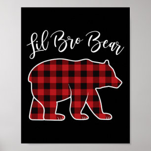 Brother Bear Pajama Red Buffalo Xmas Funny Family Poster