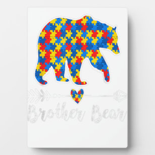 Brother Bear Puzzle Autism Awareness Fathers Gift Plaque