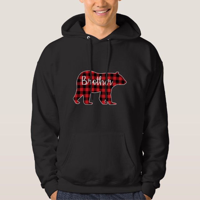 Brother Bear Red Plaid Design Family Matching Chri Hoodie (Front)