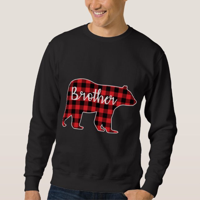 Brother Bear Red Plaid Design Family Matching Chri Sweatshirt (Front)