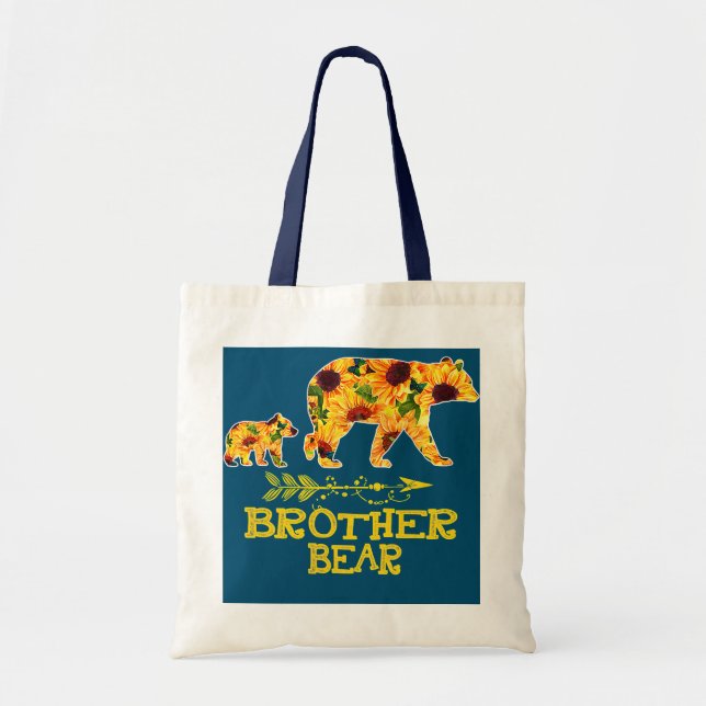 Brother Bear Sunflower Funny Mother Father  Tote Bag (Front)